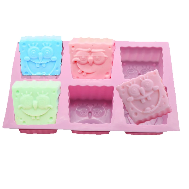 6 홀 실리콘 몰드 초콜릿 비누 몰드 퐁당 제과점 캔디 바 몰드 장식 케이크 베이킹 액세서리 Bakeware 도구
