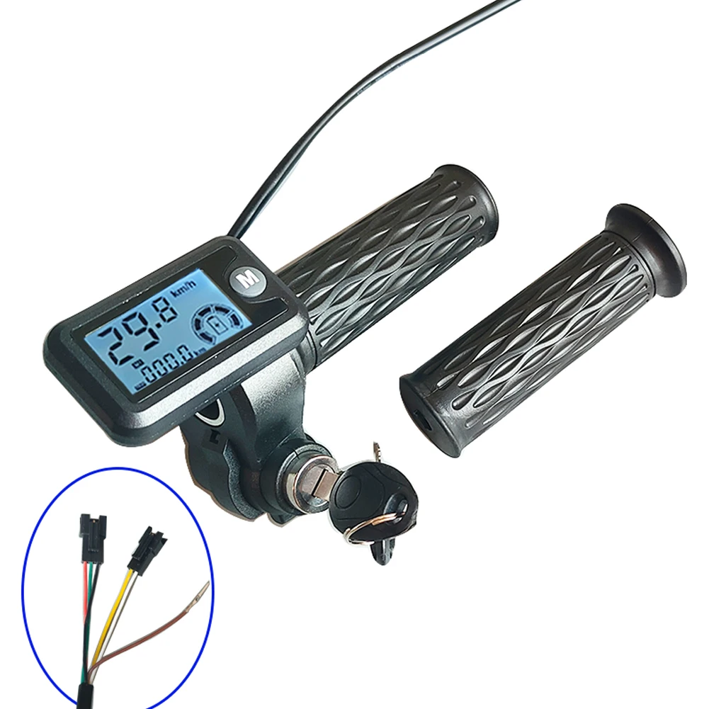 Una coppia di impugnature per acceleratore EBike 36V/48V/60V/72V con display LCD della velocità e cavo da 170 cm per bicicletta elettrica - immagine 4