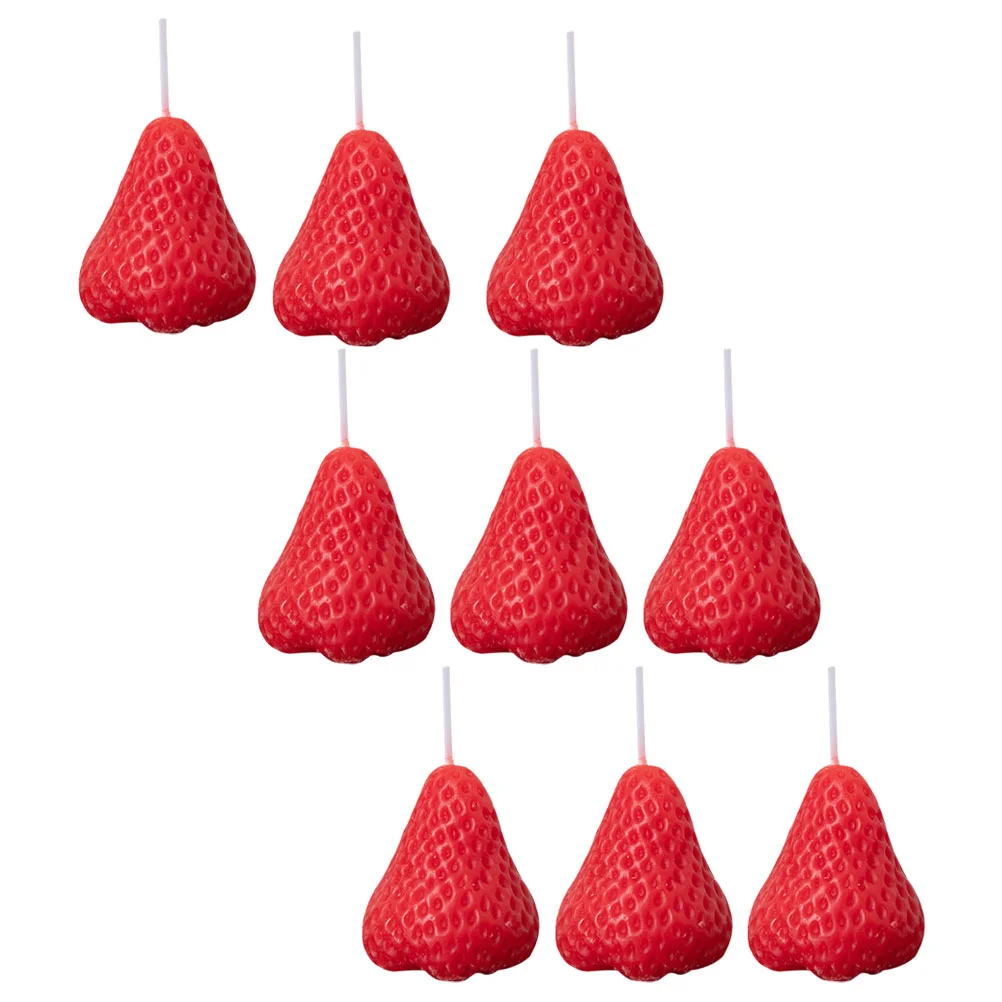 

9 Pcs Aromatherapy Strawberry Scented Votive Candles Paraffin Food Decor