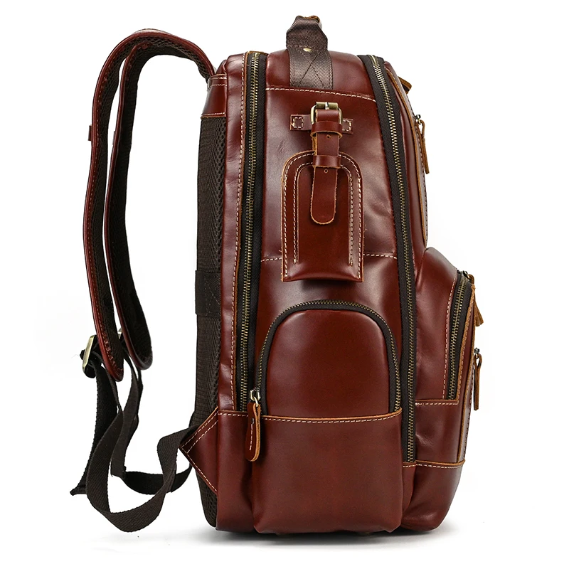 Leather College Backpack For Men
