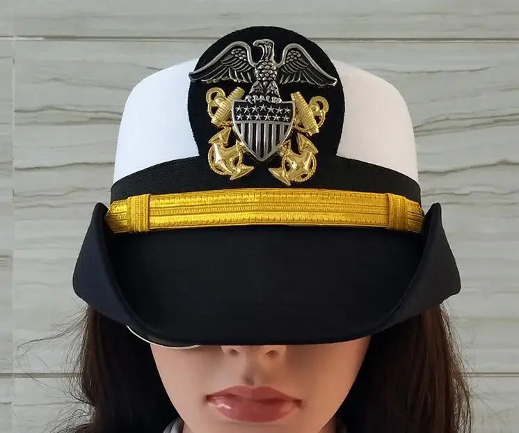 USA Navy Officer Hat White - 58cm Military Style Dress Hat