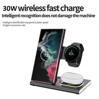 3 in 1 LED Foldable Wireless Charger Phone Stand For Samsung S24 S23 S22 Watch 6 5 4 Active 2 Galaxy Buds Fast Charging Station - Image 3