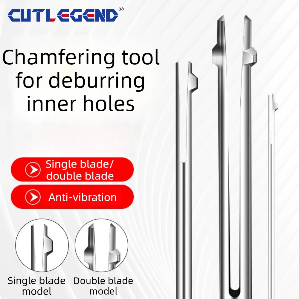 zweiseitiges Fasen 90 ° Entgrater für Metalllöcher, doppelseitig, innen abgewinkelt, zur Entfernung von Innengraten, CNC-Werkzeug, T-förmig