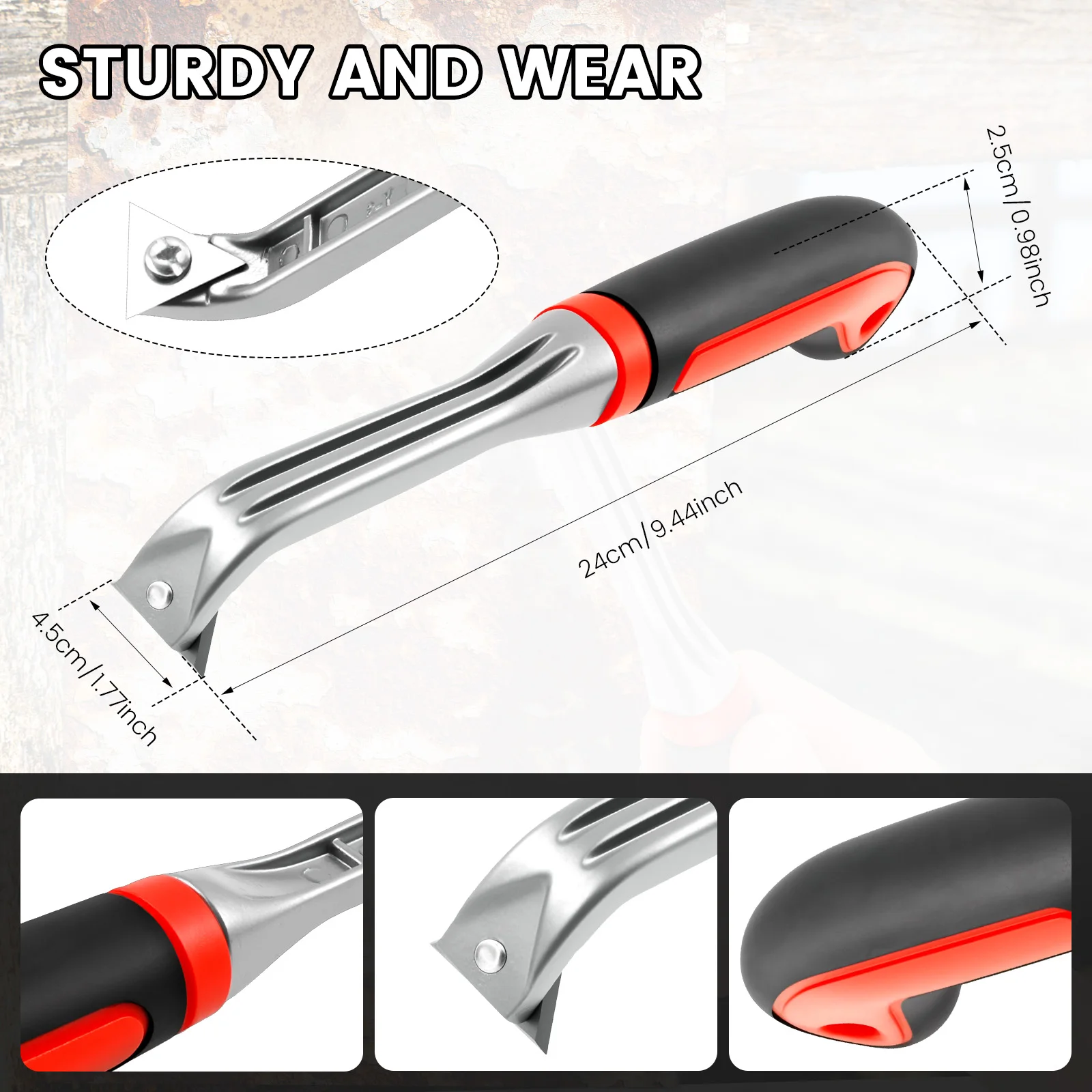Paint Scraper Tool Ergonomic Paint Scraper Heavy Duty Carbide Tools Multi-purpose for Painting Woodworking Adhesives Removing - 2