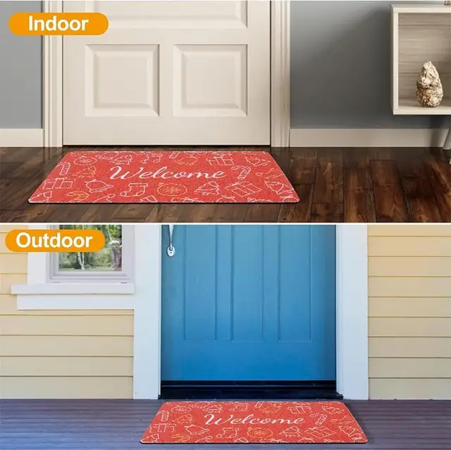 Üdvözöljük A Karácsonyi Ajtó Nem Csúnya Ház Szőnyege Megvastagodott, Abszorbens Mosható Padlószőnyeg Bejárat Szőnyeg Elülső - Image 4