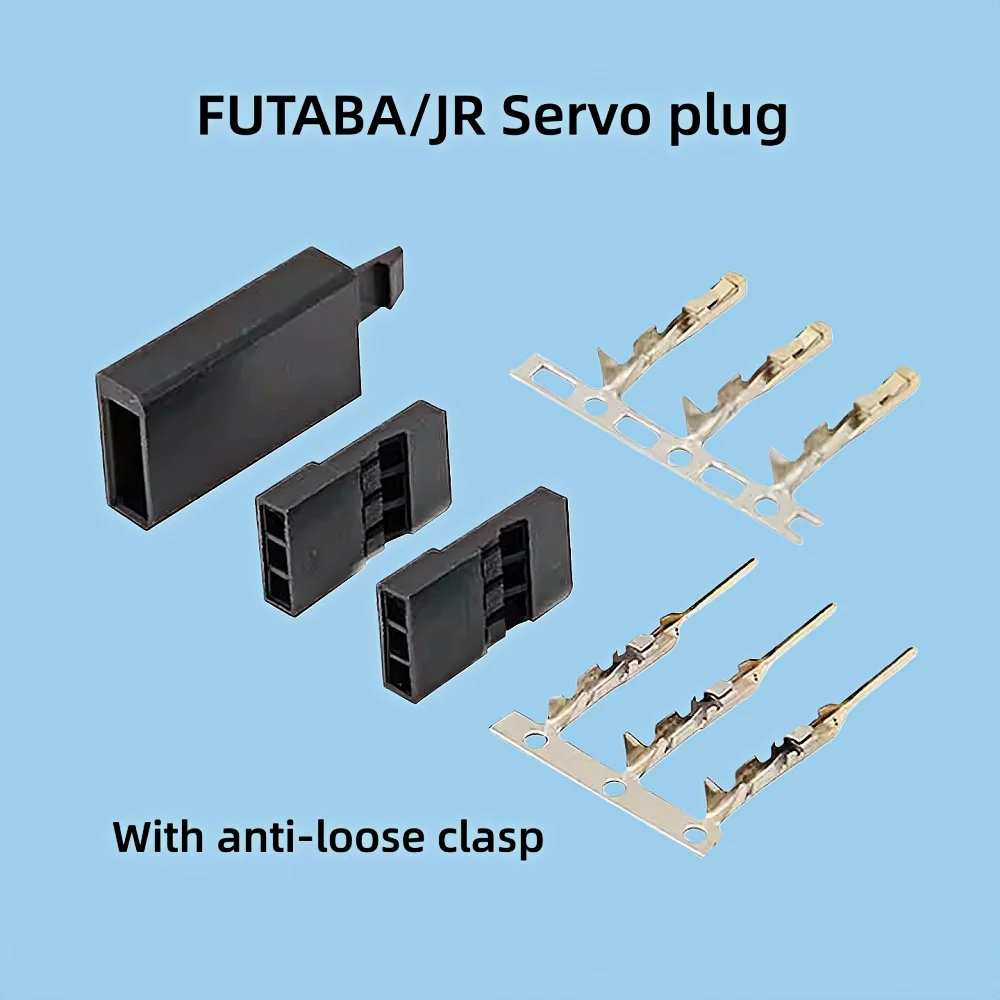 Servo-Stecker mit Echtgold-Beschichtung, Neue Anti-Lose-Sicherung, FUTABA/JR Modellflugzeug DuPont-Kopf Verkabelung, Modellflugzeug- und Autoteile