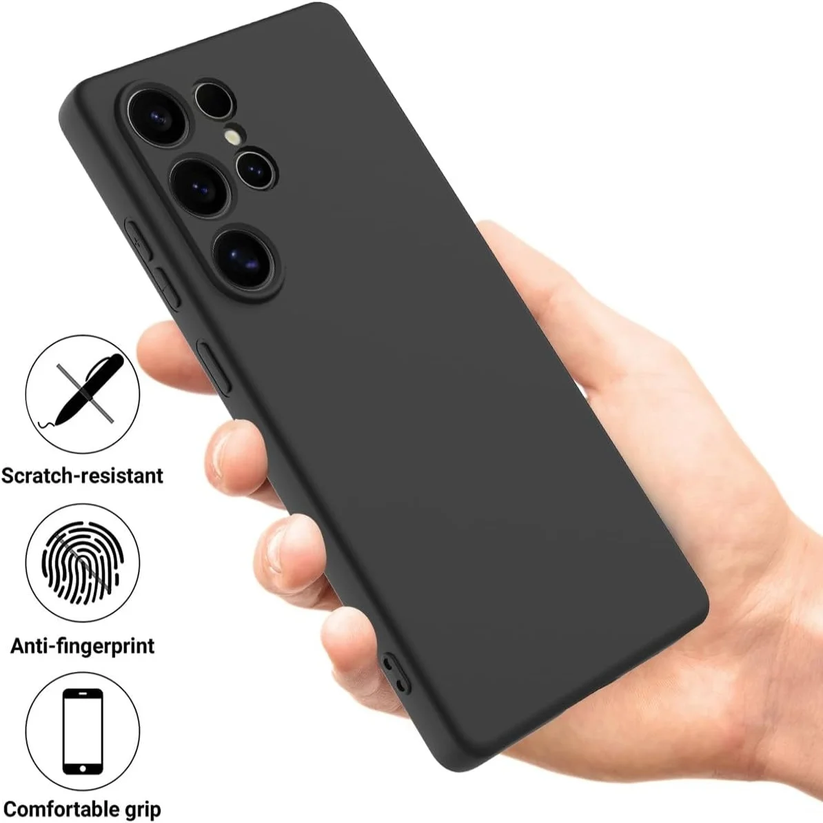 Elegant Shockproof Liquid Silicone Phone Case - Fashionable Solid Colour Design