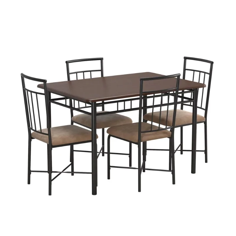 

Mainstays Louise Traditional 5-Piece Wood & Metal Dining Set, Deep Walnut Dining Room Sets