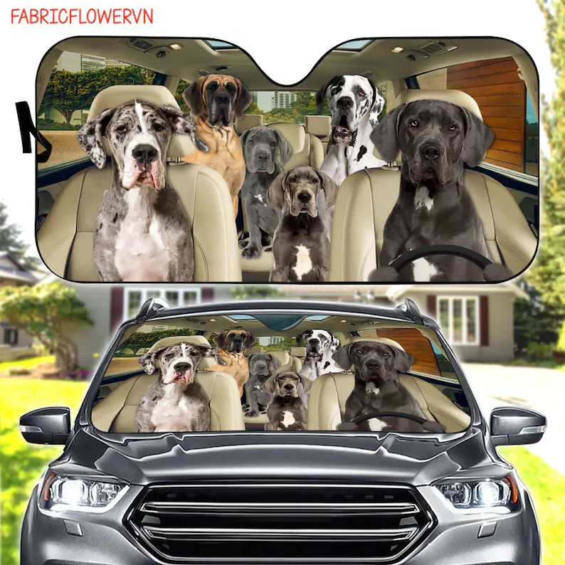 

Great Dane Car Sunshade, Great Dane Car Decoration, Great Dane Windshield, Dog Lovers, Dog Car Sunshade, Gift For Mom, Gift For