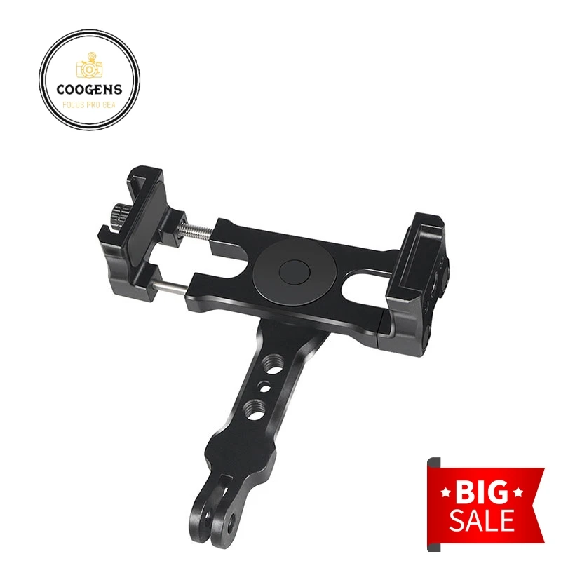 

Aluminum Alloy Lightweight Multifunctional Gopro Camera Phone Clip with 60 ° Adjustable Direction Bracket 62-87mm Clip Distance