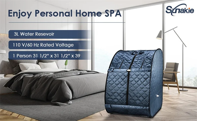 Description Picture 2 of itemHome Full Body Sauna Spa Foldable Sauna one Person Tent Portable Steam Sauna Room with 3L 800W Steam Generator