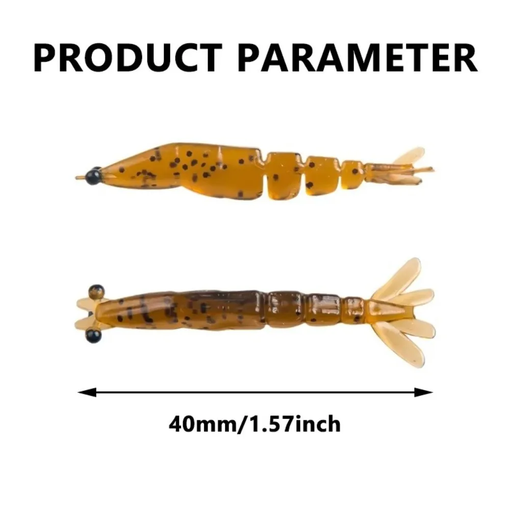 20pcs/box 4cm Length Luminous Shrimp Swimbaits Soft Silicone 0.45g Weight Glowing Fishing Lure Glowing Effect Luminous Design