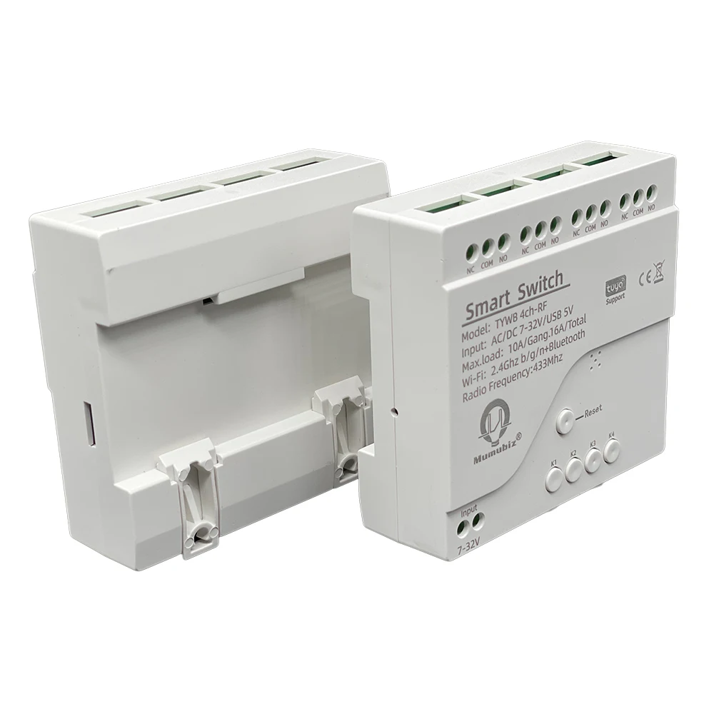 Tuya 4 Channel Smart WiFi 85-250V Switch, APP RF433 Remote Control ,Bluetooth, I