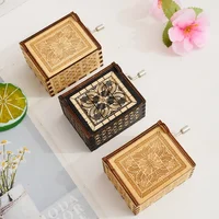 Classical solid wood painted music box naruto wooden hand crank music box music box tabletop ornament vintage music box 2