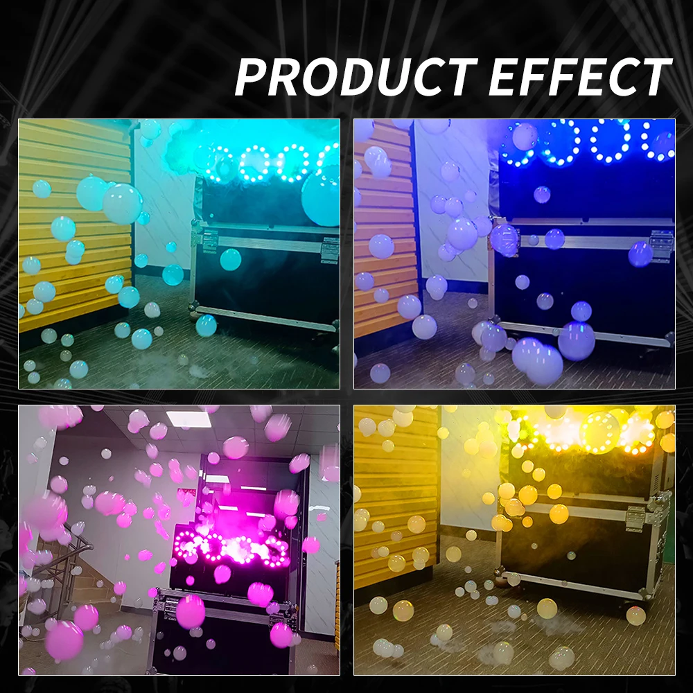1500W Two Holes LED Smoke Bubbles Machine DMX Control DJ Disco Fog Bubble Machine for Wedding Party Dance Halloween Festival 6