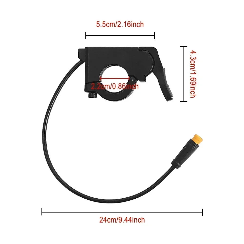 E-Bike 3-Pin Connector 36V-72V Throttle Electric Bicycle Scooter Accelerator Handlebar 22mm For Scooters