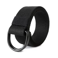 Tactical Canvas Men Belt High Quality Unisex Double D-Ring Buckle Waistband Casual Canvas Female Belt Fabric For Jeans