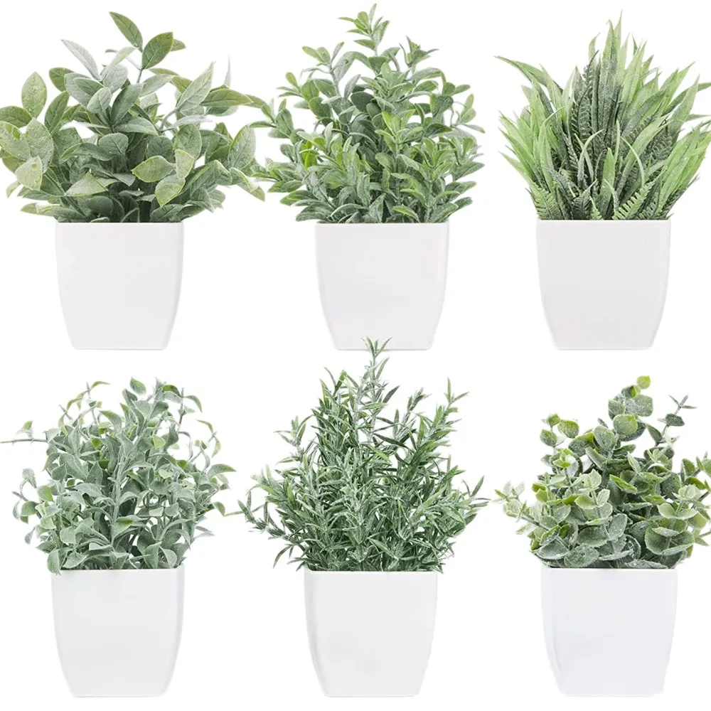 ArtificialPlantsBonsaiEucalyptusLeavesSmallTreePotGreenFake