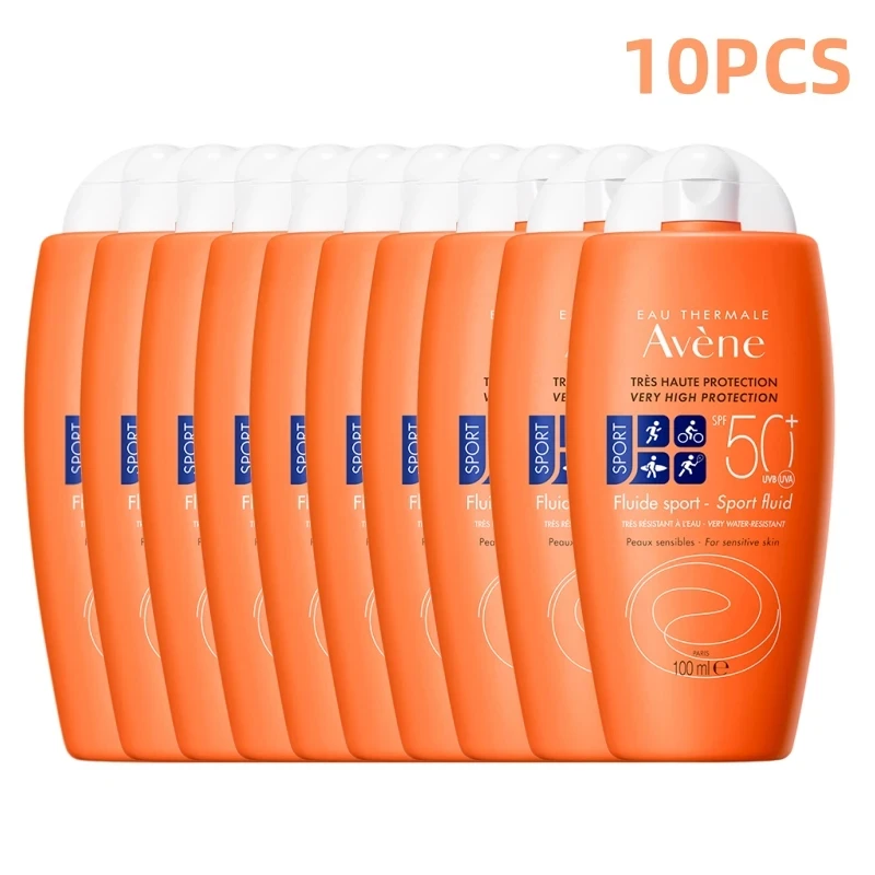 

10PCS 100ml Avene Sport Aluid Sunscreen SPF 50+ High Sun Protection Water-Resistant Portable Sports Sunscreen For Sensitive