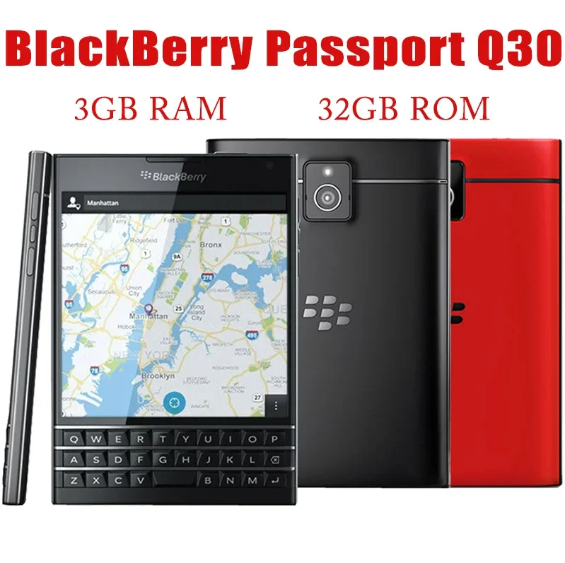 Passaporto Blackberry Sbloccato Originale Q30 Cellulare 32Gb Rom 3Gb Ram 13Mp Fotocamera Bluetooth Touch Screen Wifi Smartphone Bar