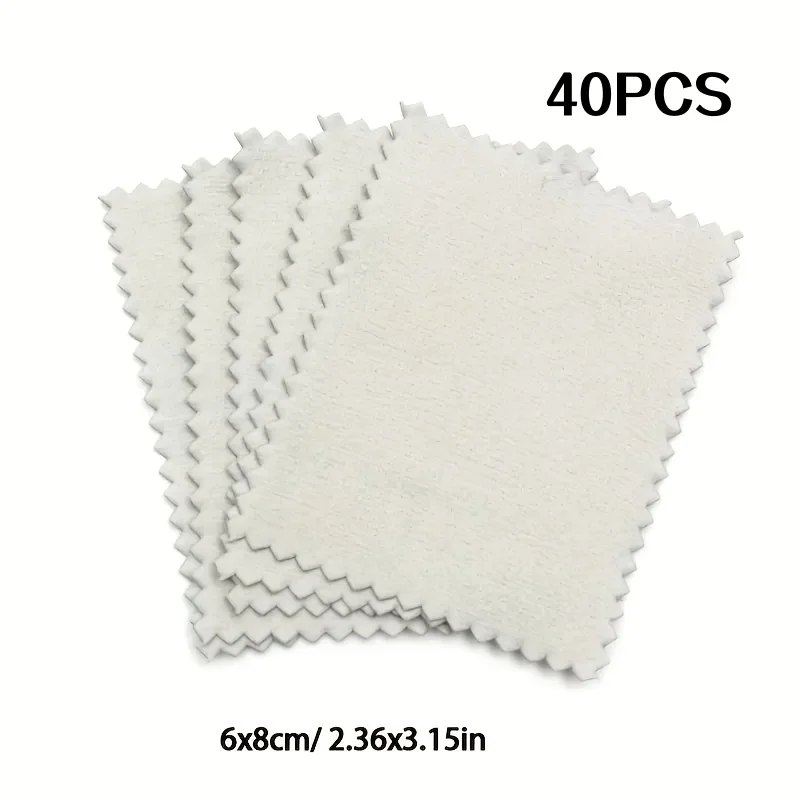 40 Pieces (4 Packs) of Silver Polishing Cloth for Jewelry,