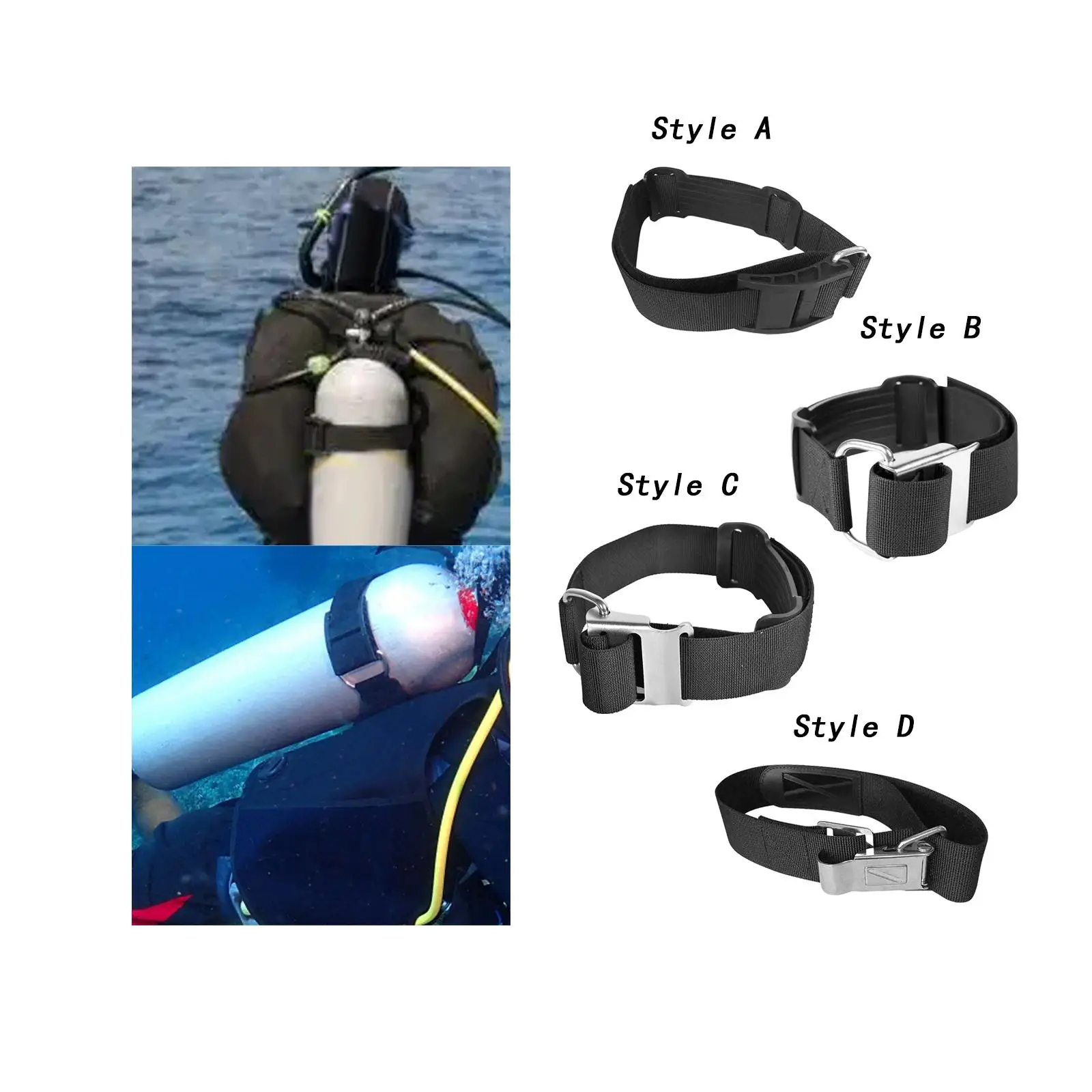 Scuba Diving Tank Band Premium with Buckle Diving Tank Strap for Underwater Water Sports Snorkeling Freediving BCD Tank Cylinder