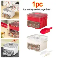 Réfrigérateur domestique à 50 cubes, stockage de glace, boîte à glace, machine à glaçons avec capuchon de presse facile, machine à glaçons Double couche 2