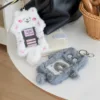 1pcs Plush Photocard Holder with Keychain, Cute Rabbit Plush Photocard Holder, Cartoon Card Cover Rabbit Photo Protective Case 2