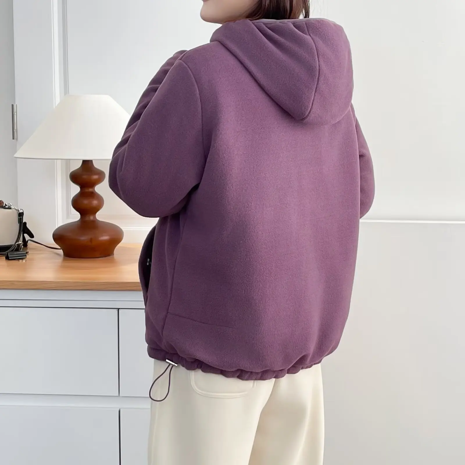 XXXXL Fashion Plus Size Women's Parkas 2025 Winter Simple Casual Wear On Both Sides Fleece Hooded Padded Jacket Warm Coat 2557