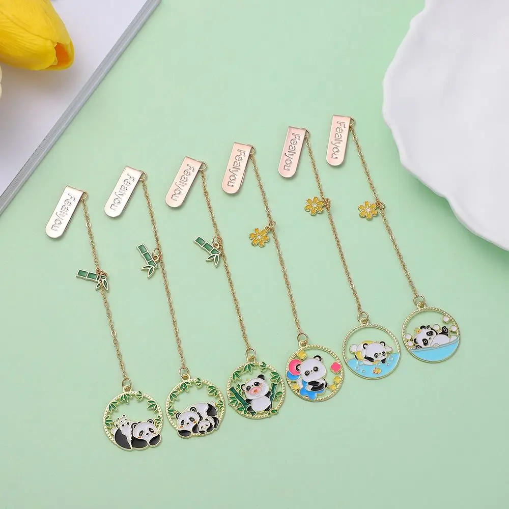 

Chinese Style panda Bookmark Tassel Pendant Retro Book Clip Metal Pagination Mark Student Gift Stationery School Office Supplies