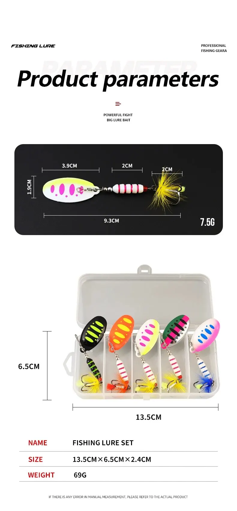 TAIYU 5 stücke Angeln Locken Pailletten Set Spinner Löffel Köder Mit Drillinge Feder Haken Wobbler Lockt Für Meer Angelgerät Zubehör – Detail 2