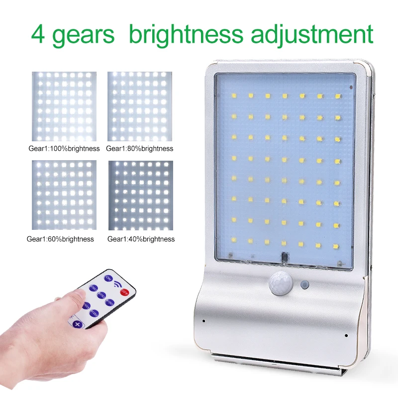

56 LED 1000 Lumens Solar Lights Outdoor Radar Sensor Aluminum Alloy Lamp Wireless Waterproof Security Lightting For Garden Wall