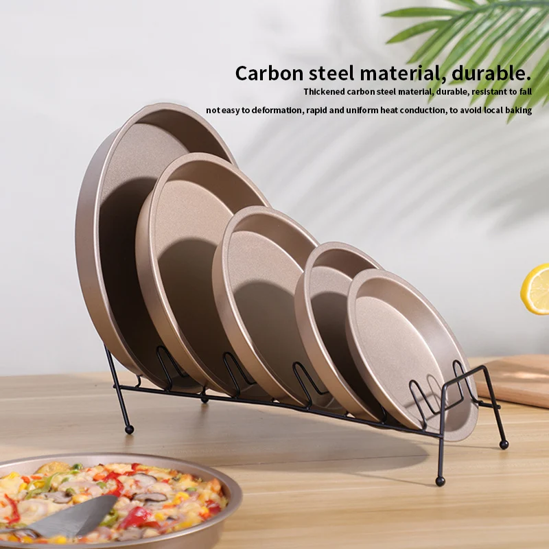 Description Picture 5 of itemSix-Inch Pizza Plate Round PIZZA Plate Carbon Steel Non-Stick Curling Baking Tool Baking Pan Household Cake Mold