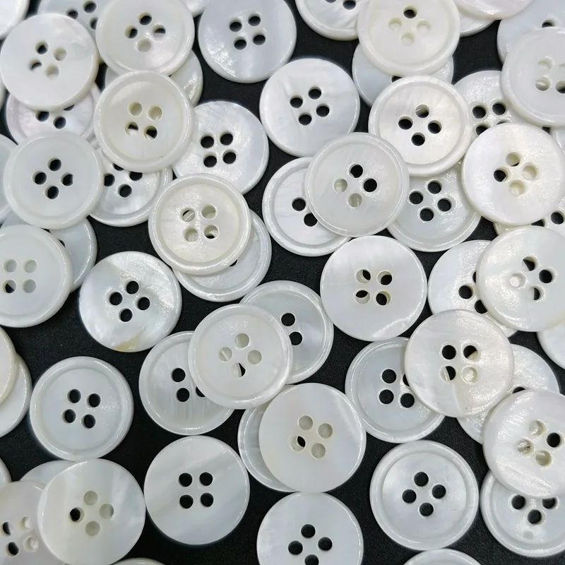 9–25 mm weiße natürliche Muschelknöpfe, 2/4 Löcher, runde Muschel-Nähzubehör für Kleidung, Hemden, Handarbeiten, DIY-Bastelmaterialien – Detail 7