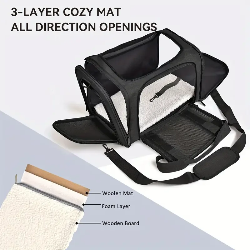 Pet Carrier Bag Side Ventilated Backpack for Cat Dog Travel Airline Approved Transport Outgoing pet carrier bag pet accessories pet carrying bag