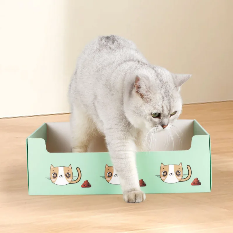 ? ? 접이식 휴대용 고양이 화장실 일회용 방수 넓은 공간 홈 여행용 애완동물 화장실 편리한 사용 ? ?
