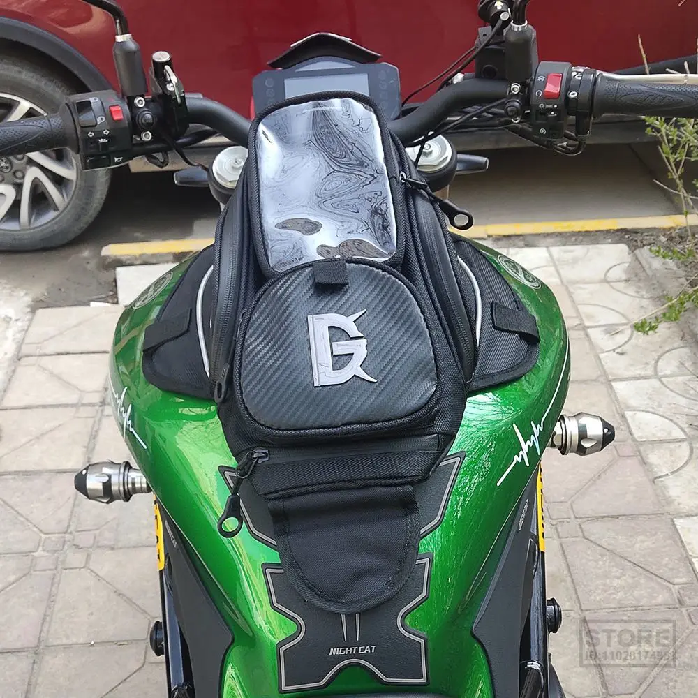 Magnetic Motorcycle Tank Bag Leather  Carbon Fiber Motorcycle Tank Bag -  Fiber - Aliexpress