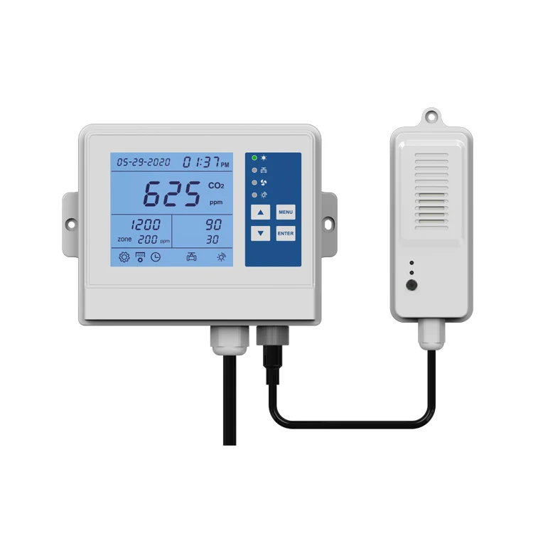 Smart Digital Gas Monitor Indoor Hydroponics CO2 Temperature