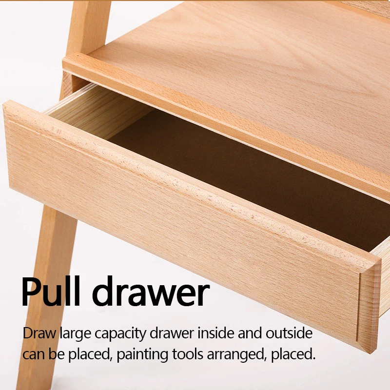 Art special beech drawer easel foldable storage sketch painting box flat/vertical dual easel advertising display stand