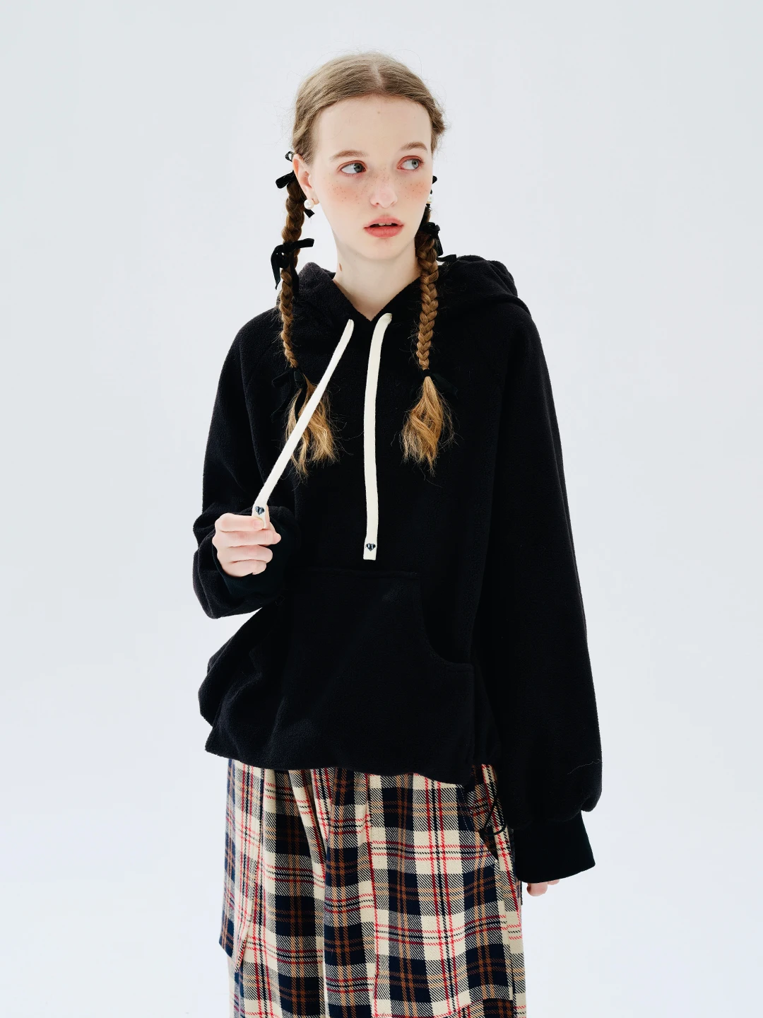 imakokoni2023 Original multi-rich fleece multi-color warm hoodie 234356