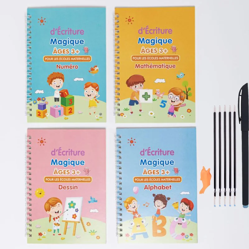Magic Copybooks Notebook French Writing Calligraphy Book for Kids