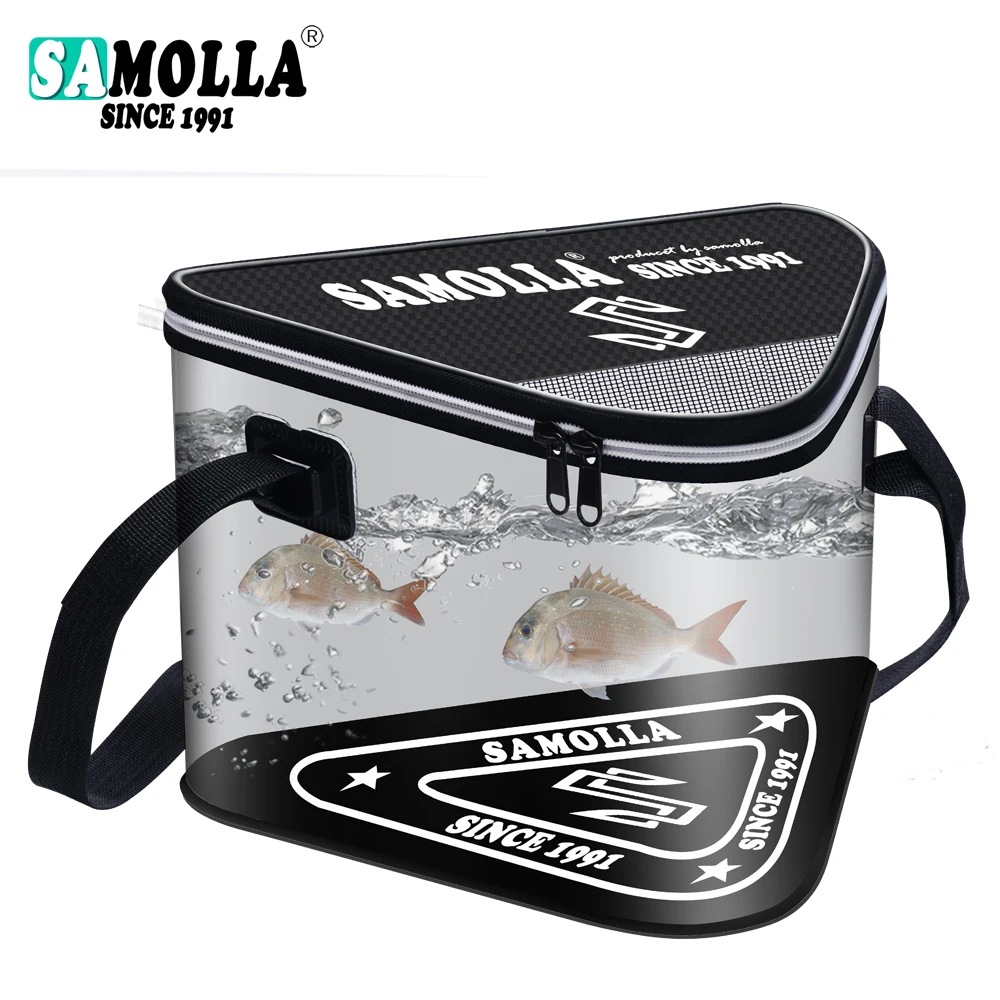 SAMOLLA Transparent Fishing Bucket Portable Folding Storage Box EVA Live Fish Bag