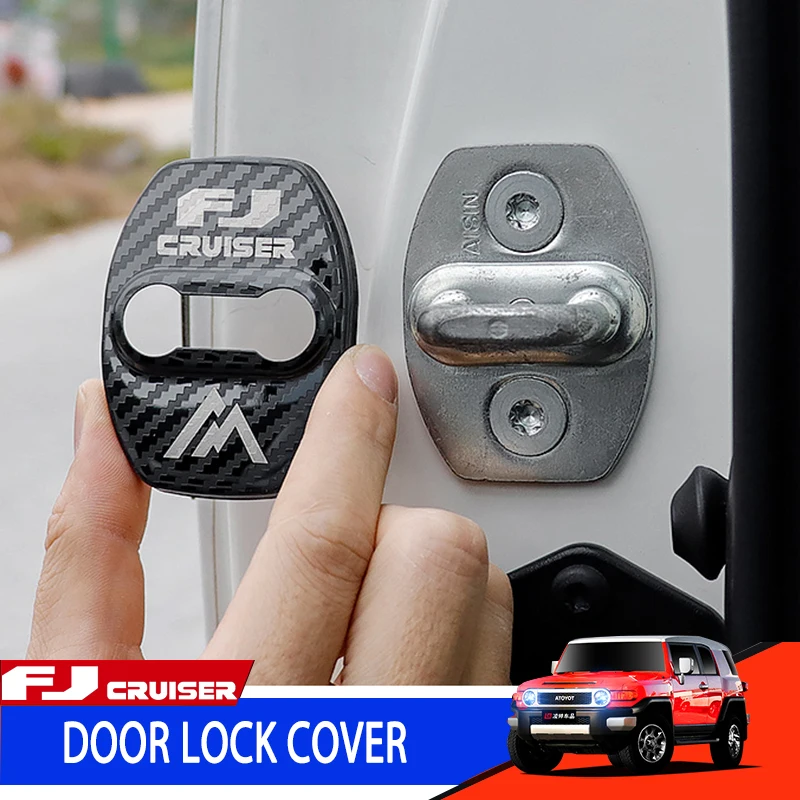 

For Toyota FJ Cruiser Stainless Steel Door Lock Protective Cover FJ Car Door Lock Shall Cases Accessories