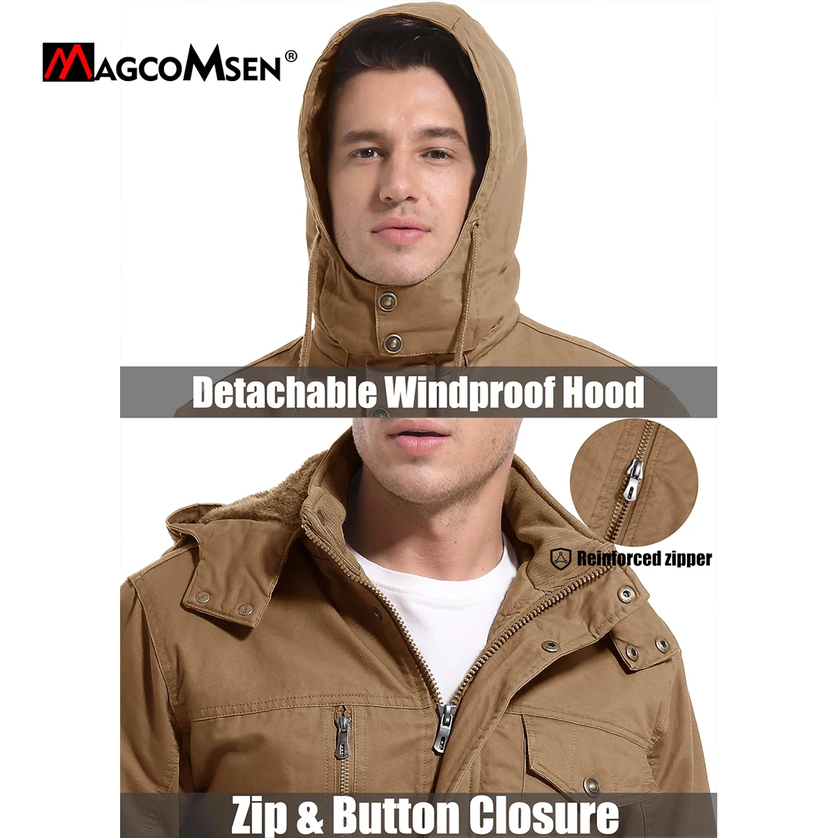Veste Polaire Homme – Bomber Cargo Militaire – Chaude, Coupe-Vent, Multi-poches