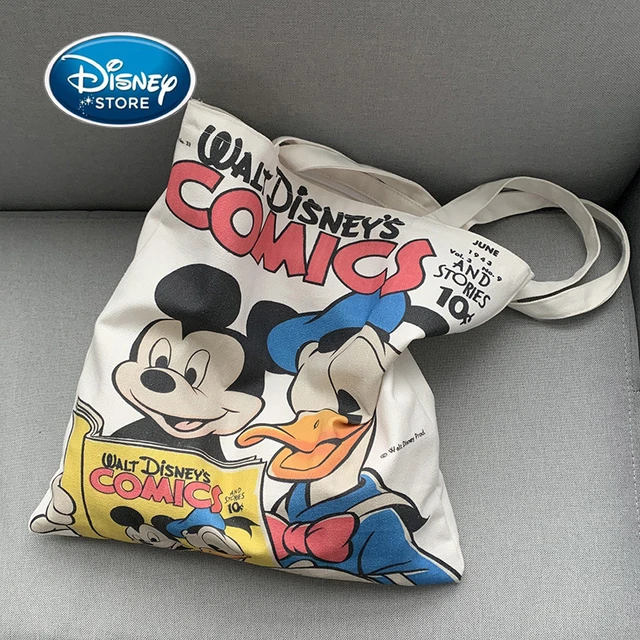 Disney Mickey Mouse Large Capacity Canvas Bag Female Cartoon Minnie One  Shoulder Donald Duck Daisy Handbag Student Tote Bag Gift - Shopping Bags -  AliExpress