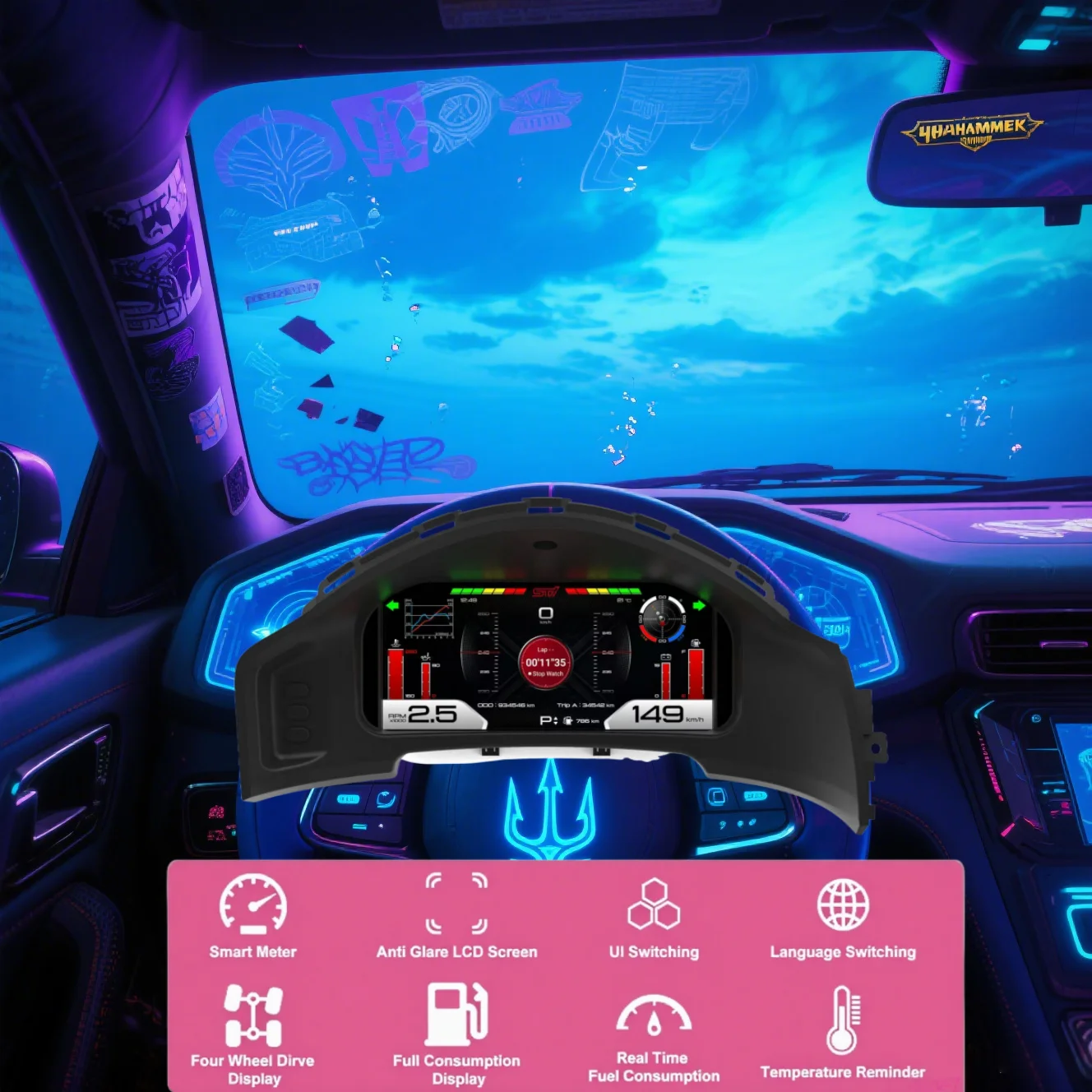 Grupo de instrumentos digitales de 12,3 pulgadas para Subaru BRZ, Toyota 86 2012 2013 2014 2015-2021, velocímetro LCD para coche, odómetro, tablero 1