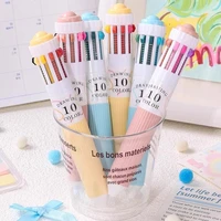 10-Color Ballpoint Pen Set Kawaii 0.8mm Gel Pens for School Office Stationery Drawing Writing Soft Grip Multicolor Pen Supplies