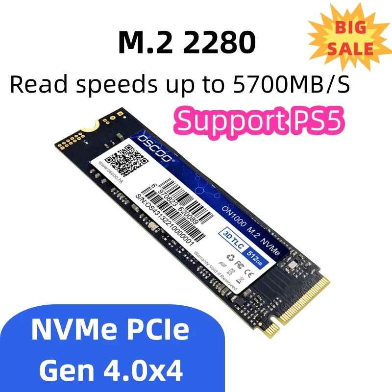 

SSD Nvme M2 1tb 512gb SSD Hard Drive PCIe 4.0 X4 Ssd Pour Ps5 Internal Solid State Disk for Ps5 Desktop Laptop