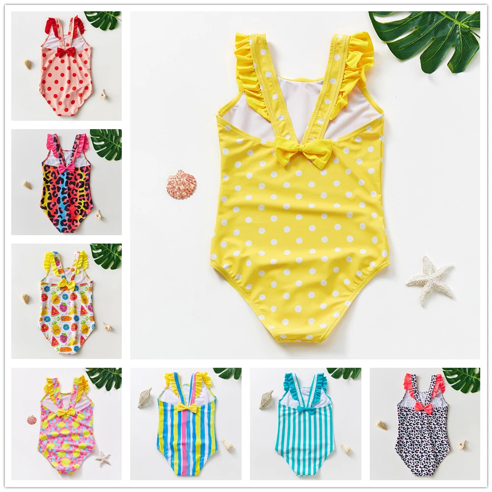 Toddler Baby Girls One Piece Swimsuit 1~10Year