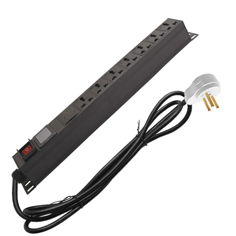 

PDU Power Distribution Unit Strip Network Cabinet Rack 7AC Aluminum alloy LED Digital Voltmeter Ammeter Hertz HZ Signal socket